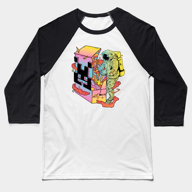 Space Arcade Baseball T-Shirt by rjartworks